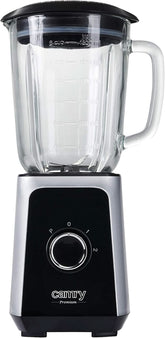 CR 4077 Standmixer Mit 1,5L Glasbehälter, Smoothie Maker, Hochleistungsmixer, Mahlung, Eis-Zerkleinerung, Pulsfunktion, Edelstahlklingen, 2 Geschwindigkeiten, 1000W, Schwarz/Silber Bucatarie Naty Shop